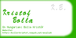 kristof bolla business card