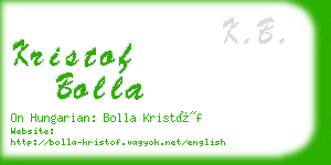 kristof bolla business card
